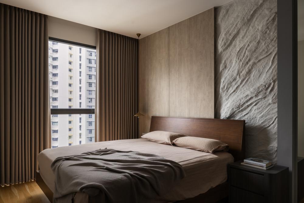 Modern Bedroom with Feature Wall and Bed