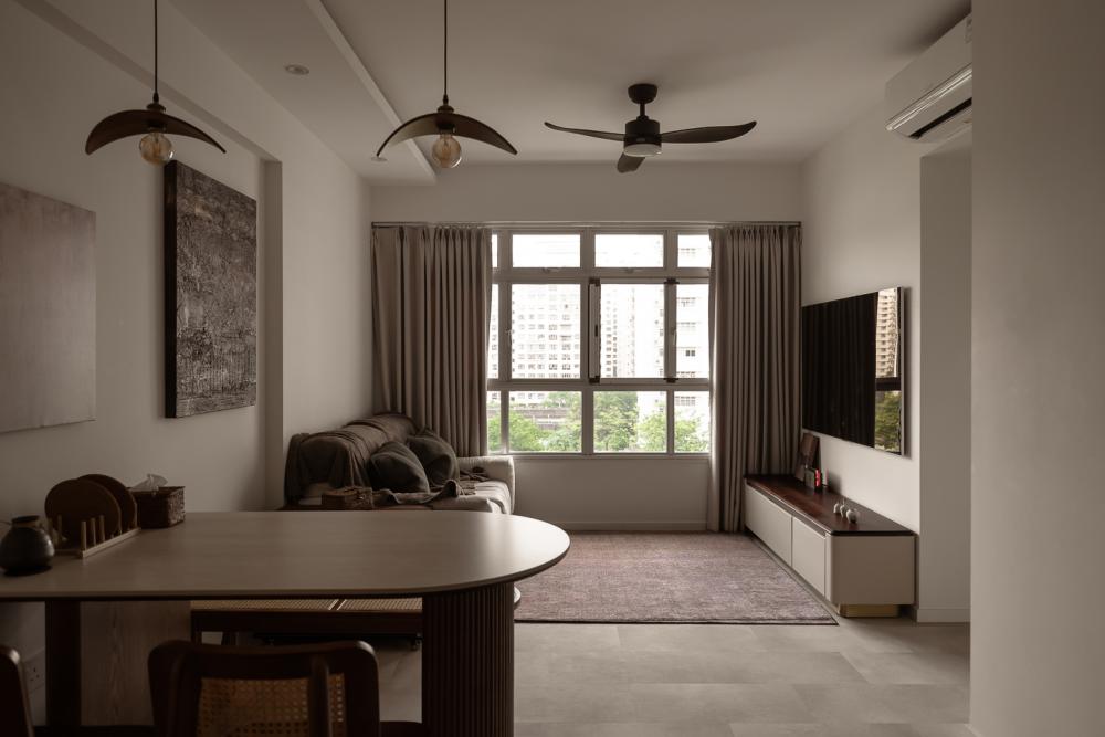 Modern Dining Room with Drop Ceiling and Dining Table