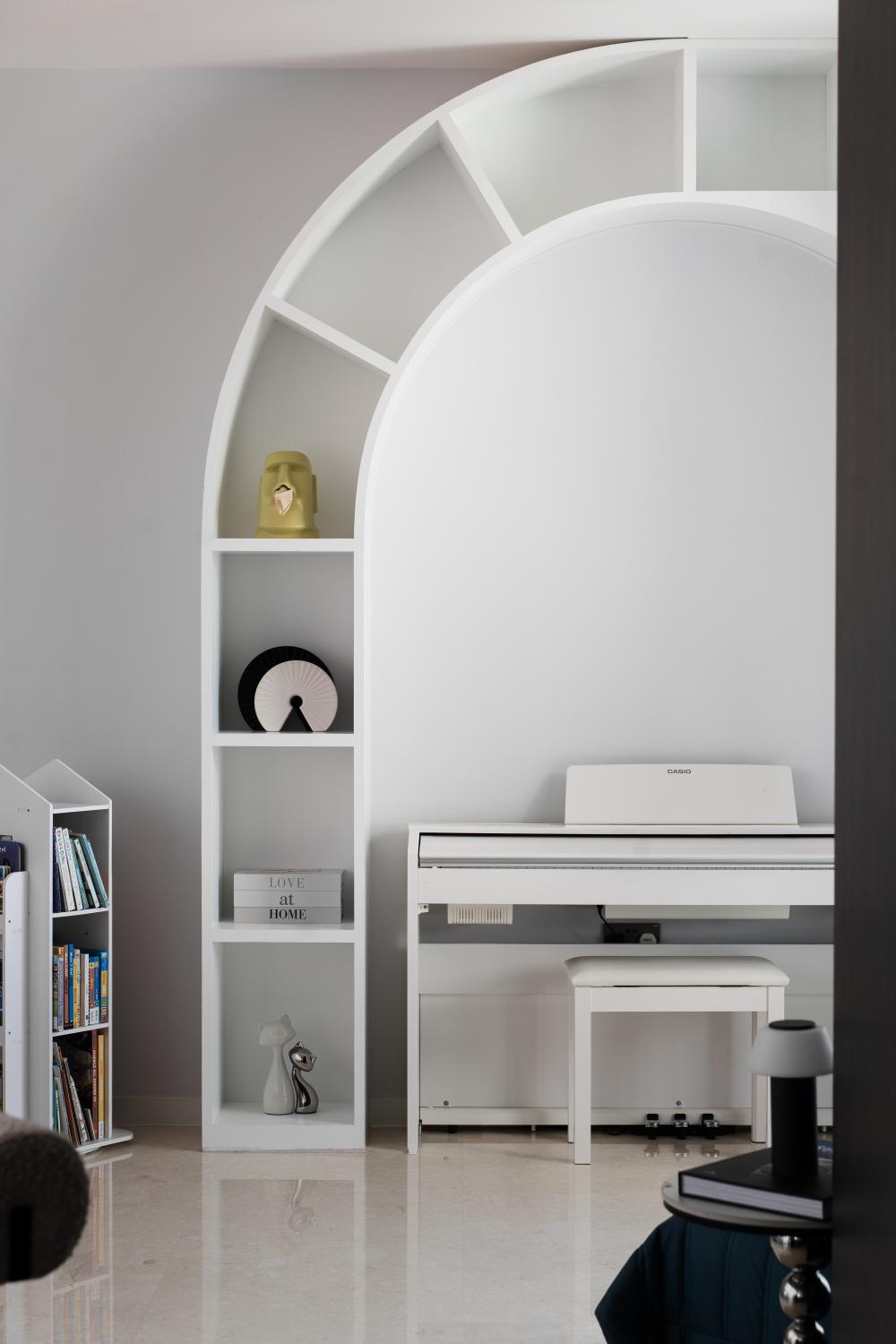 Modern Study with Bookshelf and Storage Cabinets