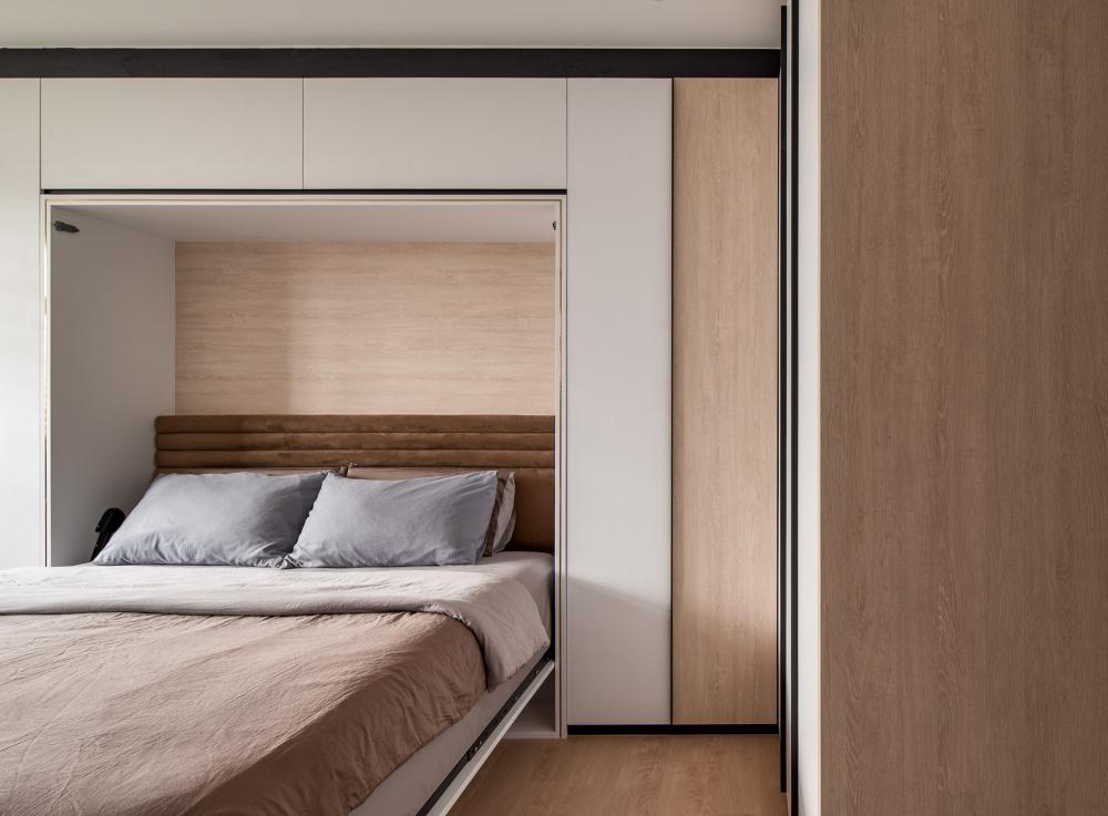 Modern Bedroom with Wardrobe and Built-in Bed