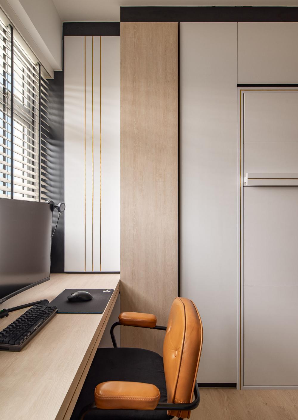 Modern Study with Bookshelf and Computer Table