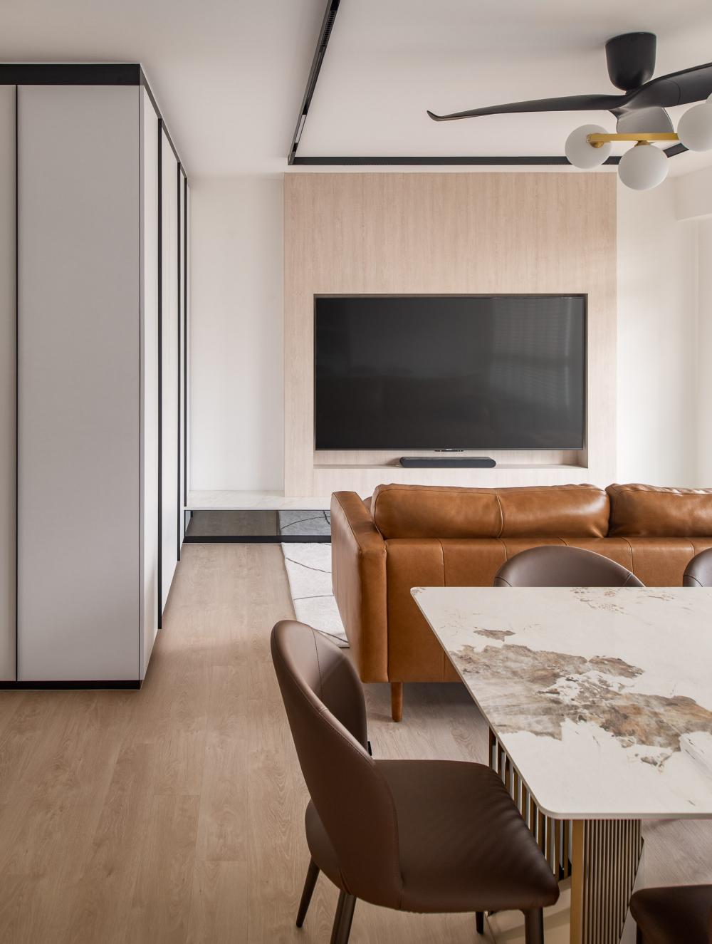 Modern Living Room with TV Console and Sofa