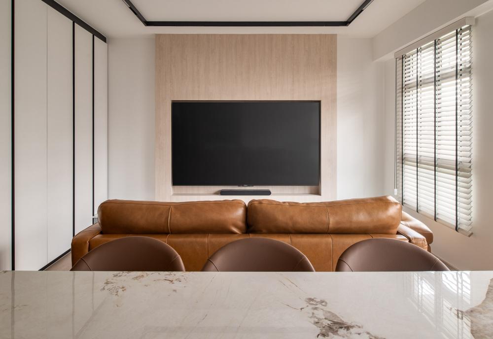 Modern Living Room with TV Console and Sofa