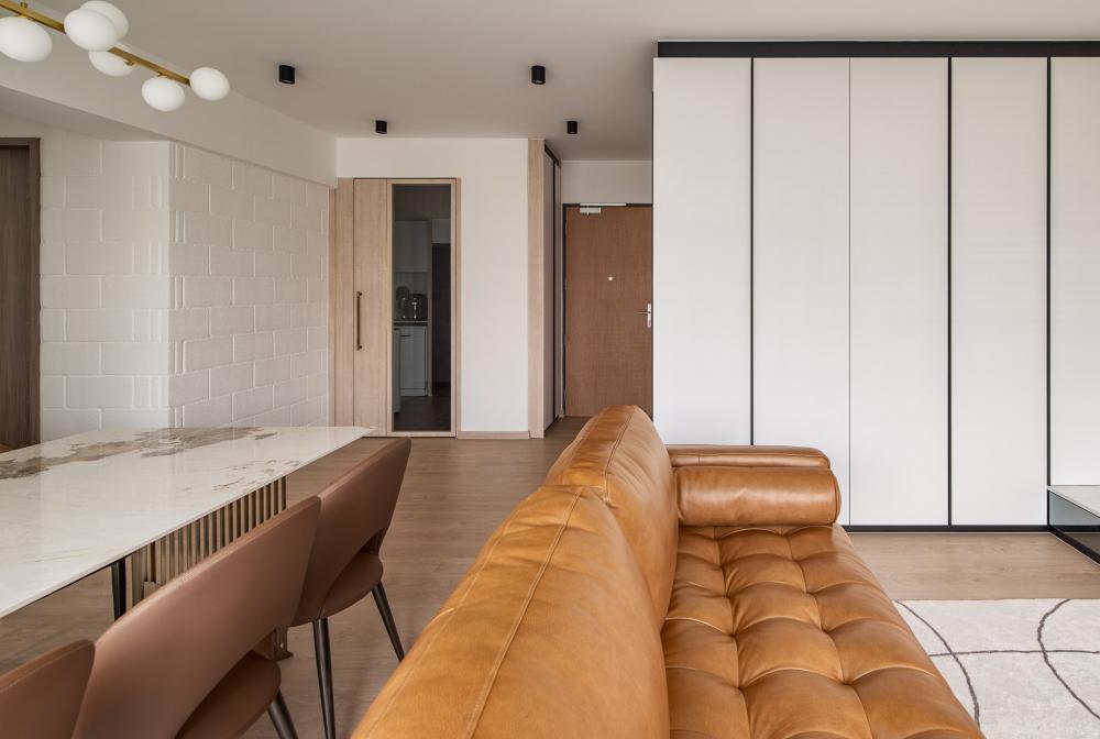 Modern Living Room with Downlights and Sofa