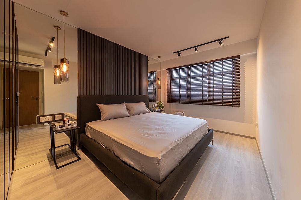 Modern Bedroom with Vinyl Flooring and Flooring