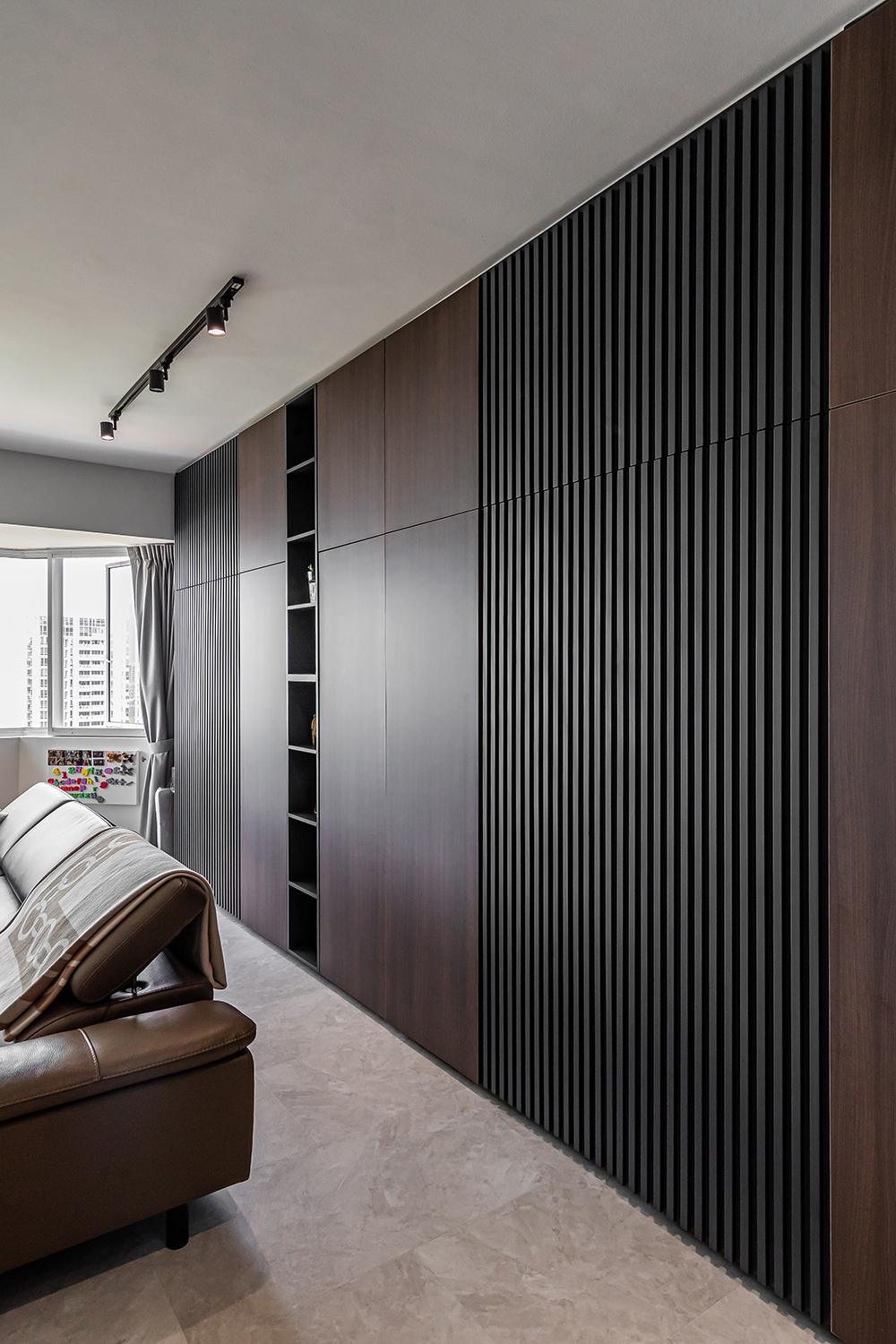 Modern Living Room with Storage Cabinets and Display Cabinets
