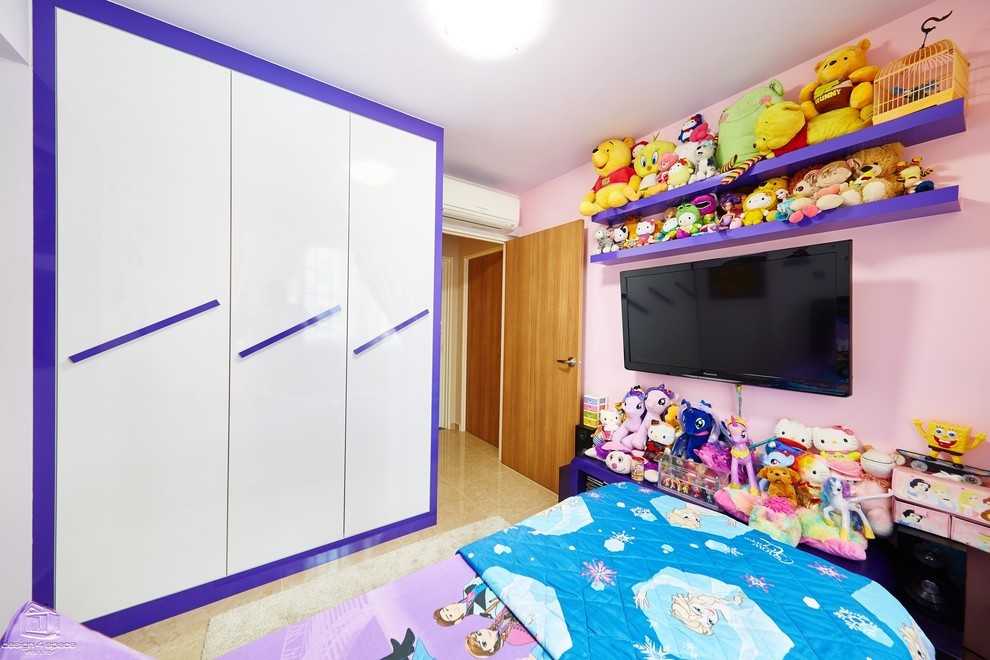 Asian Bedroom with Wardrobe and Built-in Bed