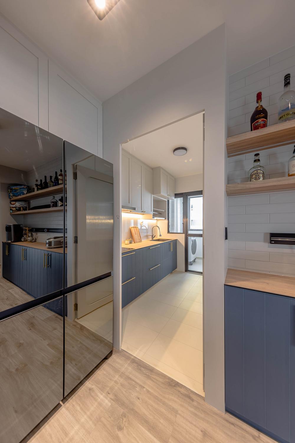 Country Kitchen with Countertop and Homogeneous Tiles