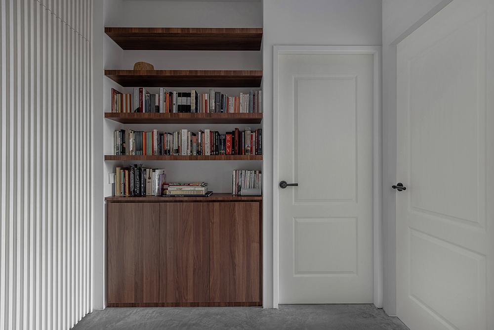 Scandinavian Study with Bookshelf and Storage Cabinets