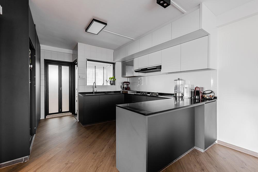 Modern Kitchen with Countertop and Vinyl Flooring