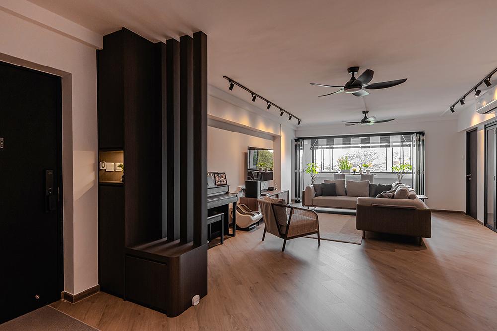Modern Living Room with Settee and Vinyl Flooring