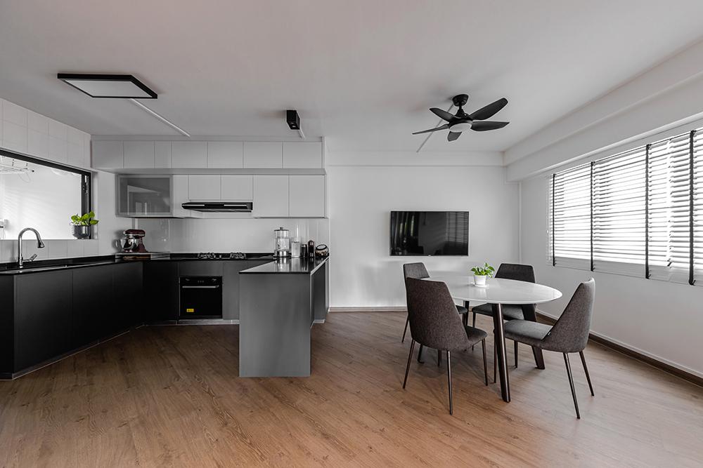 Modern Kitchen with Countertop and Vinyl Flooring