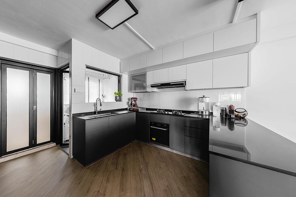 Modern Kitchen with Countertop and Vinyl Flooring