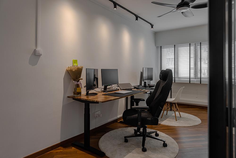 Modern Study with Rugs and Lighting