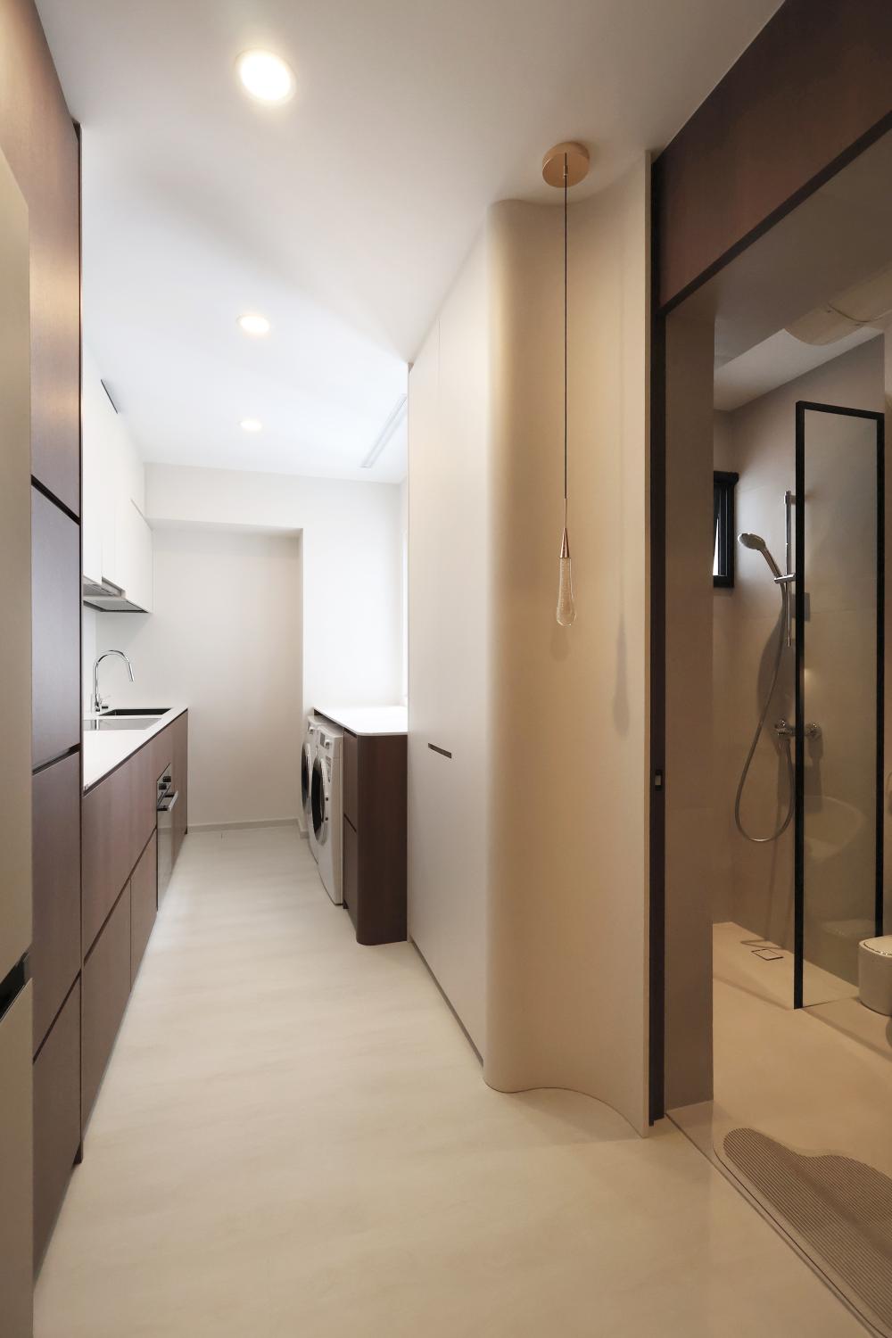 Modern Kitchen with Kitchen Window and Cupboard