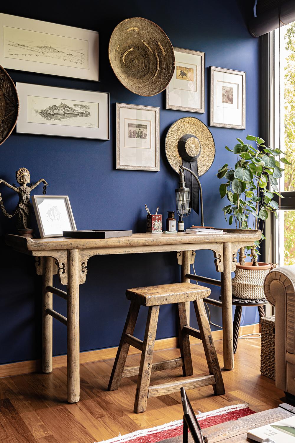 Eclectic Study with Artwork and Paintings