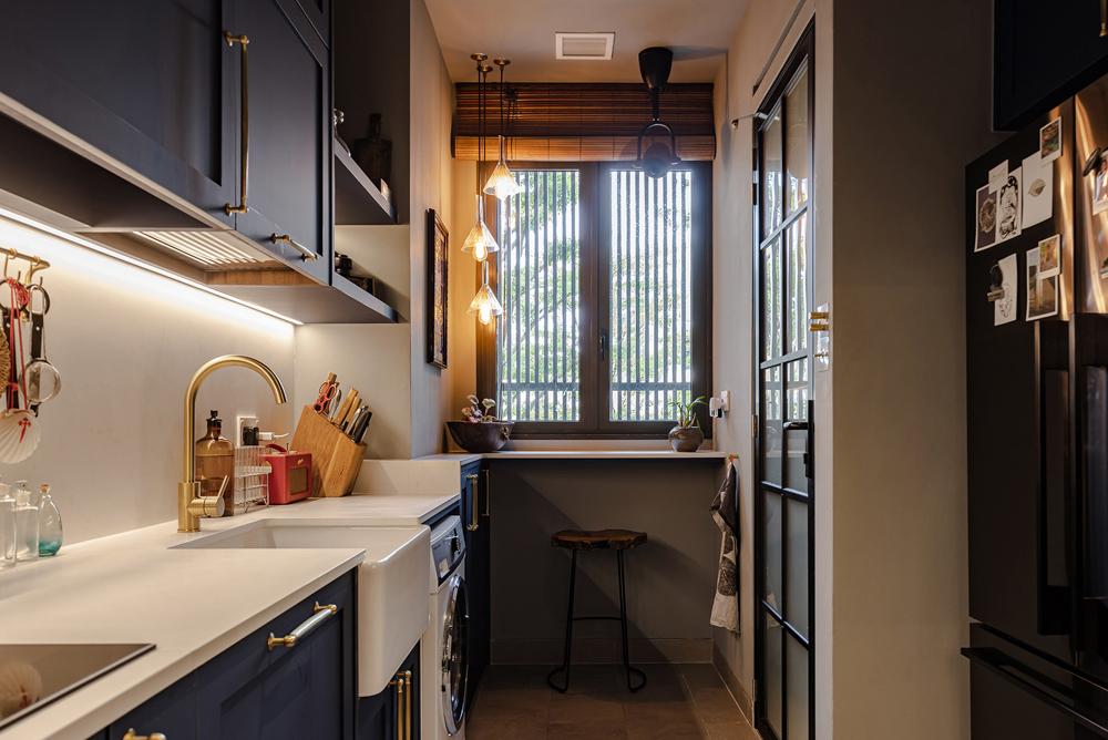 Eclectic Kitchen with Countertop and Kitchen Window