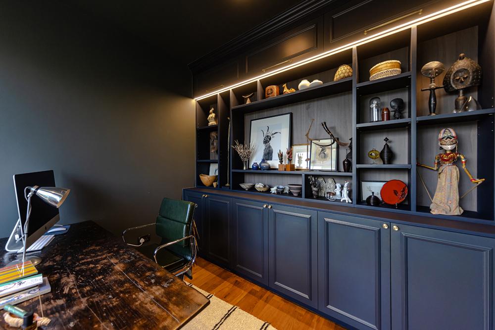 Eclectic Study with Bookshelf and Desk