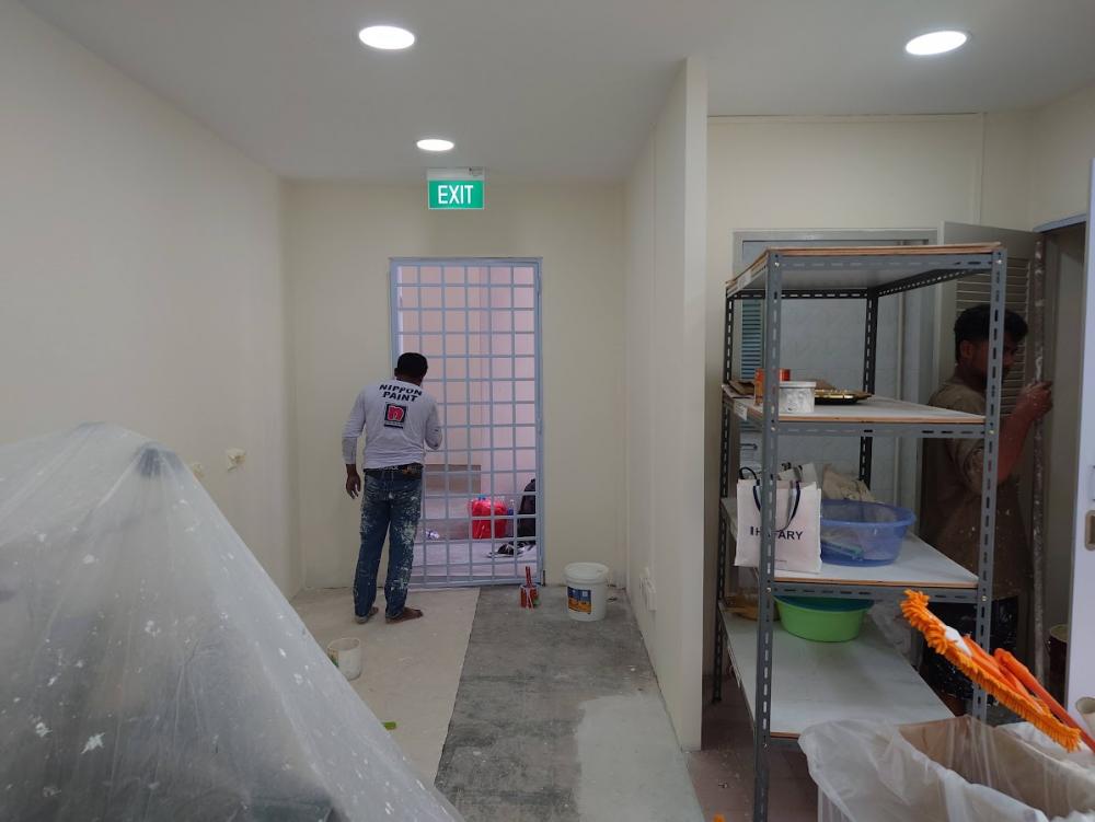 Asian Office with Bookshelf and Desk