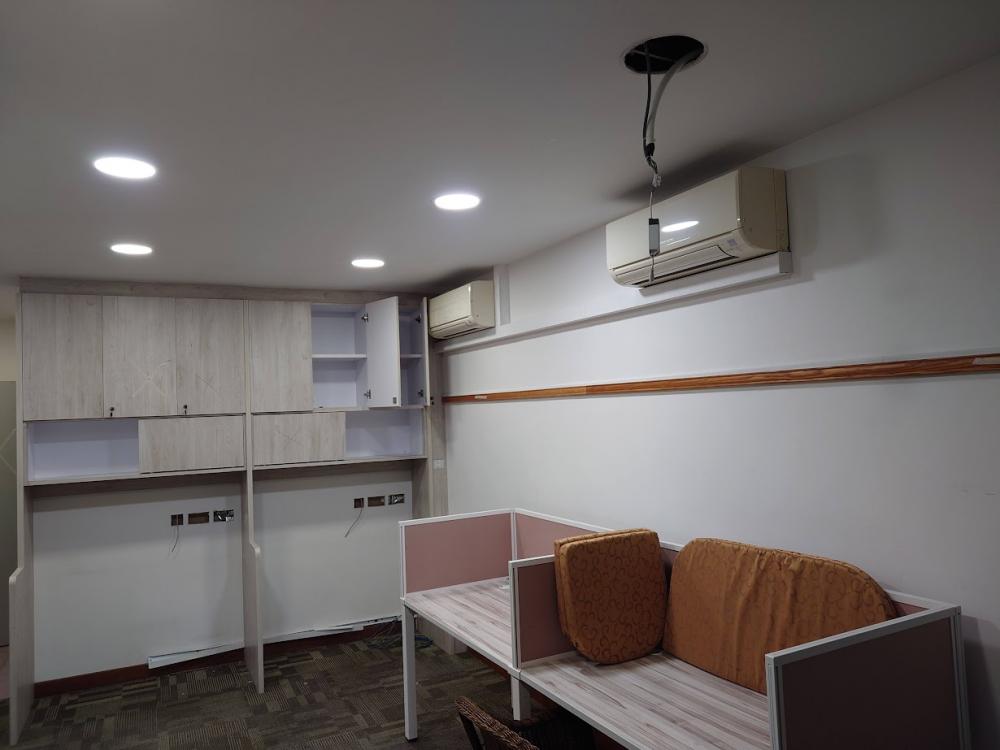 Asian Office with Bookshelf and Desk