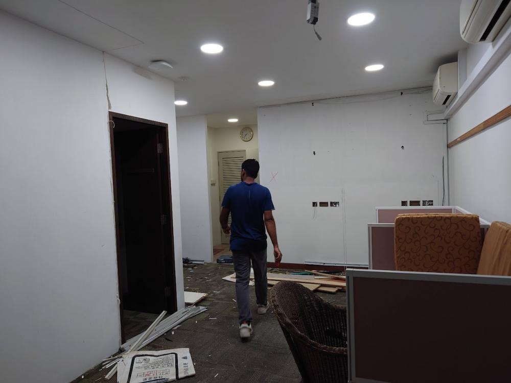 Asian Office with Bookshelf and Desk