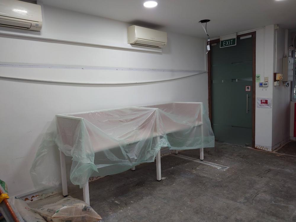 Asian Office with Bookshelf and Desk