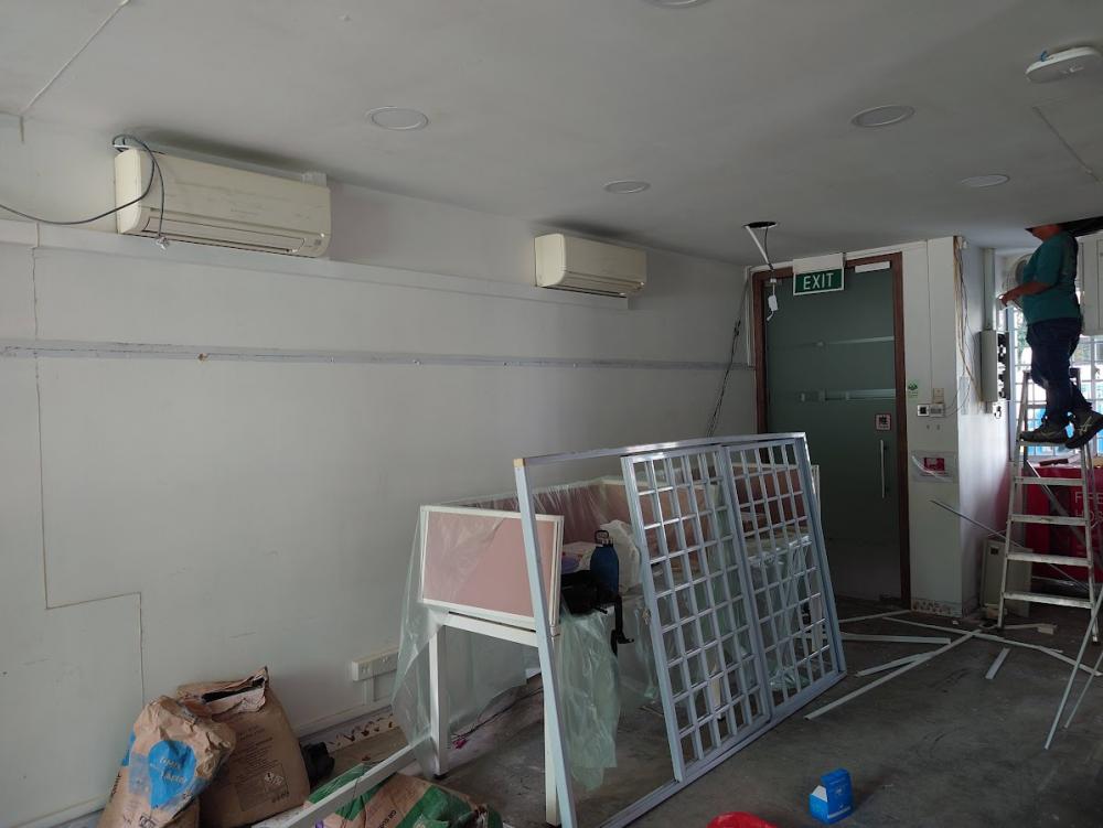 Asian Office with Bookshelf and Desk