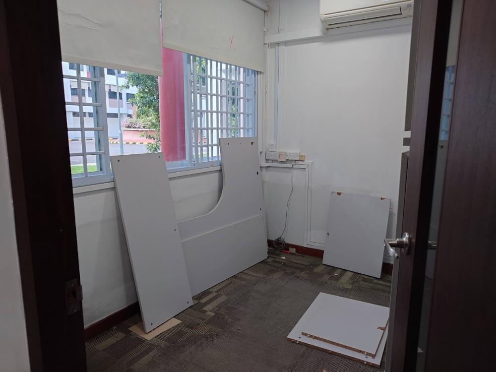 Asian Office with Bookshelf and Desk