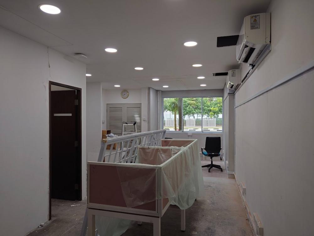 Asian Office with Bookshelf and Desk