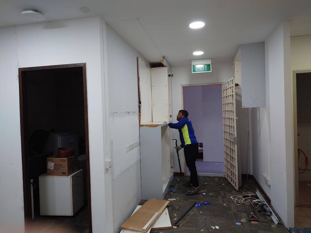 Asian Office with Bookshelf and Desk