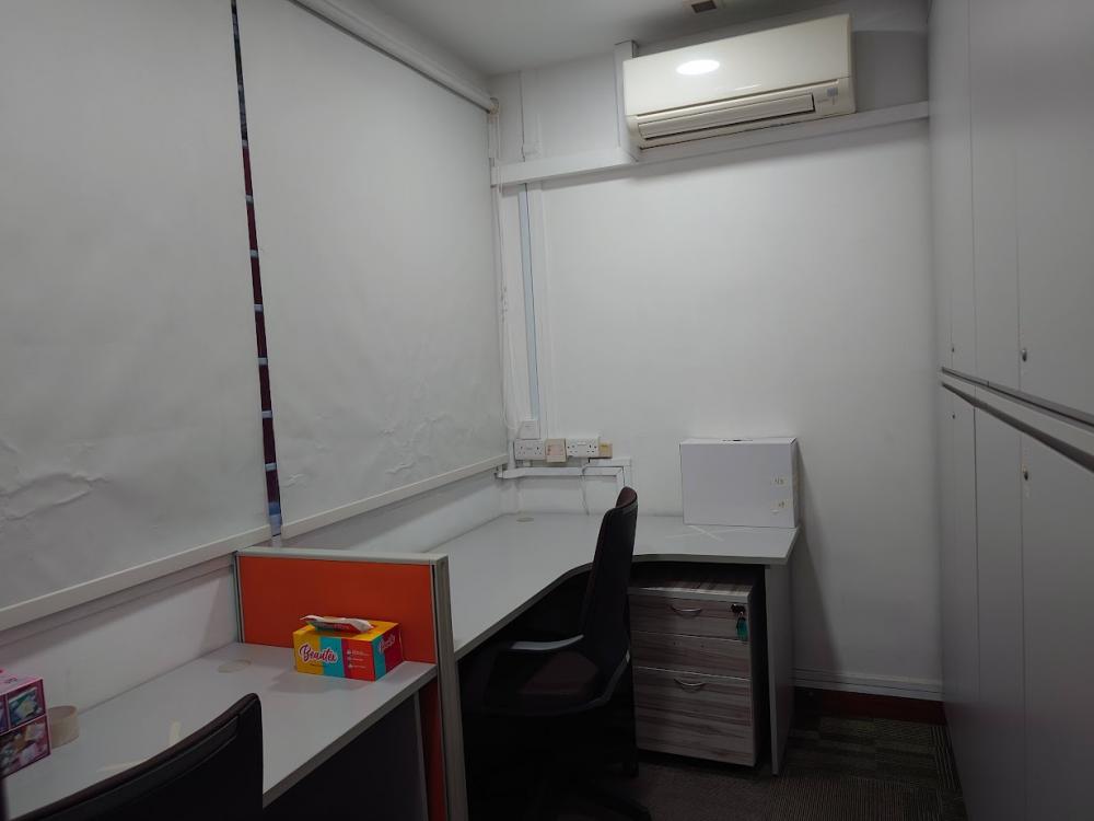 Asian Office with Bookshelf and Desk