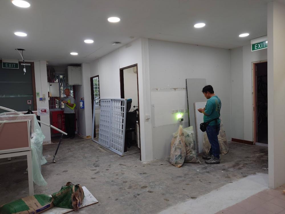 Asian Office with Bookshelf and Desk