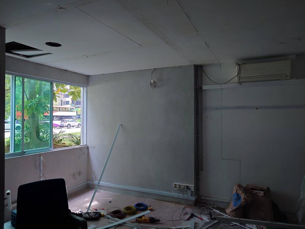 Asian Office with Bookshelf and Desk
