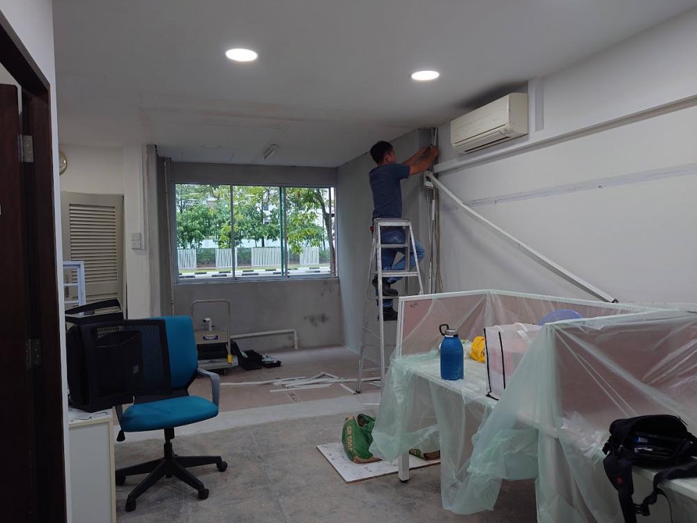 Asian Office with Bookshelf and Desk