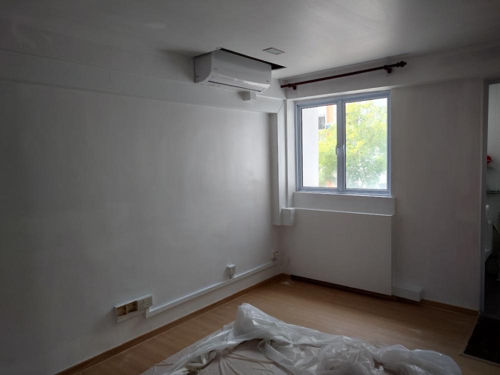 Asian Bedroom with Cove Lighting and Drop Ceiling