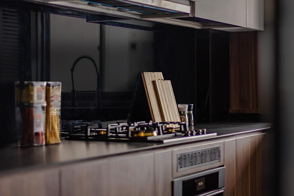 Industrial Kitchen with Countertop and Kitchen Backsplash
