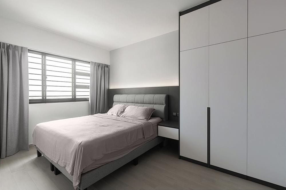Modern Bedroom with Vinyl Flooring and Cove Lighting