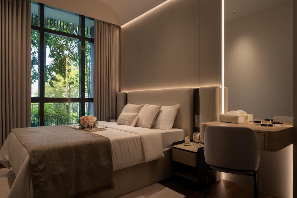 Modern Bedroom with Cove Lighting and Wardrobe