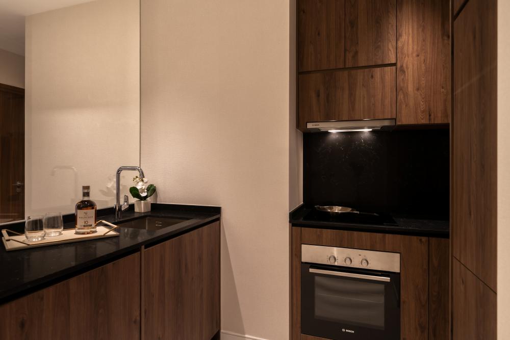 Modern Kitchen with Countertop and Kitchen Accessories