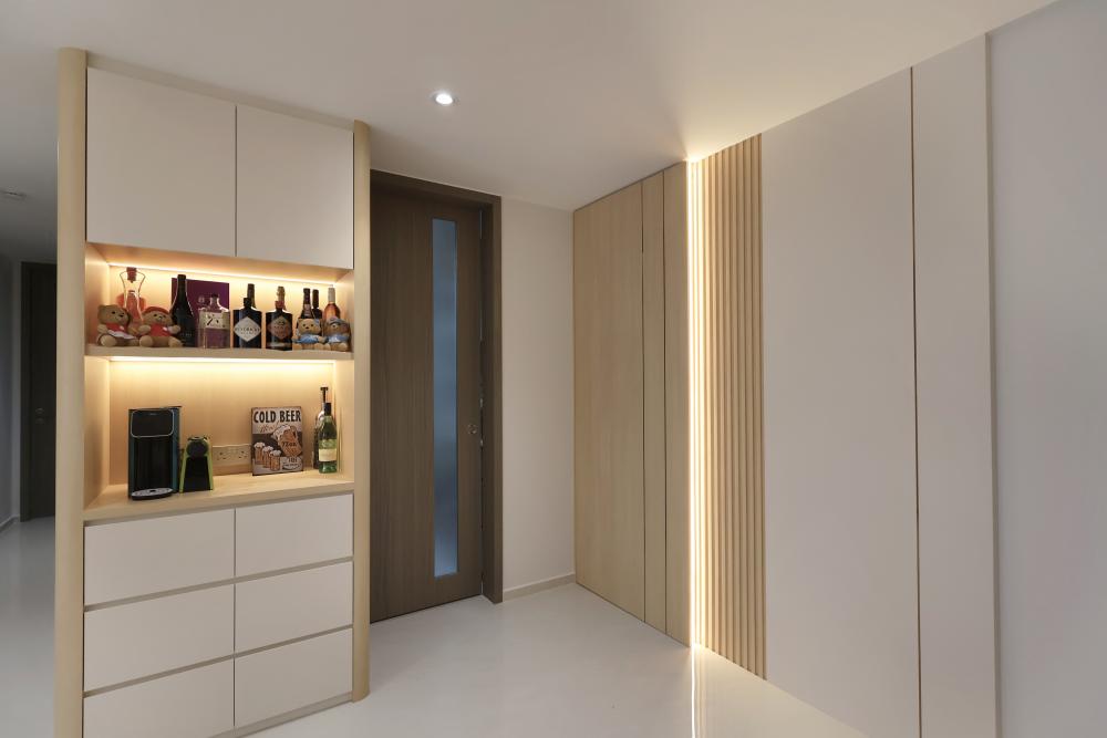 Modern Entryway with Small Storage and Doors