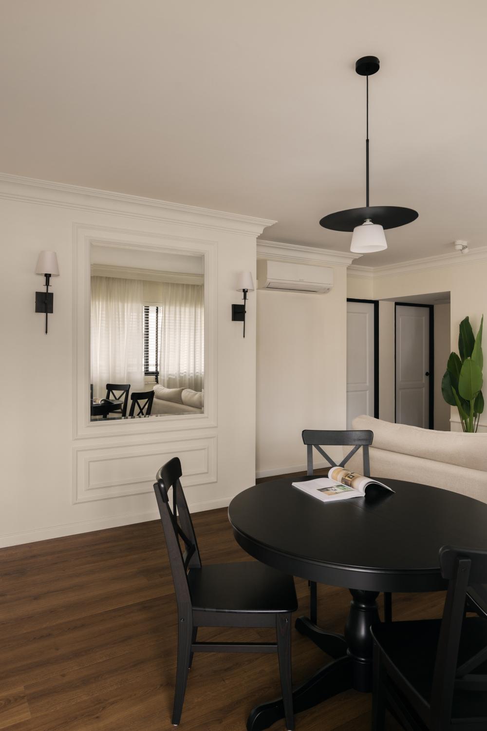 Country Dining Room with Vinyl Flooring and Wood Flooring