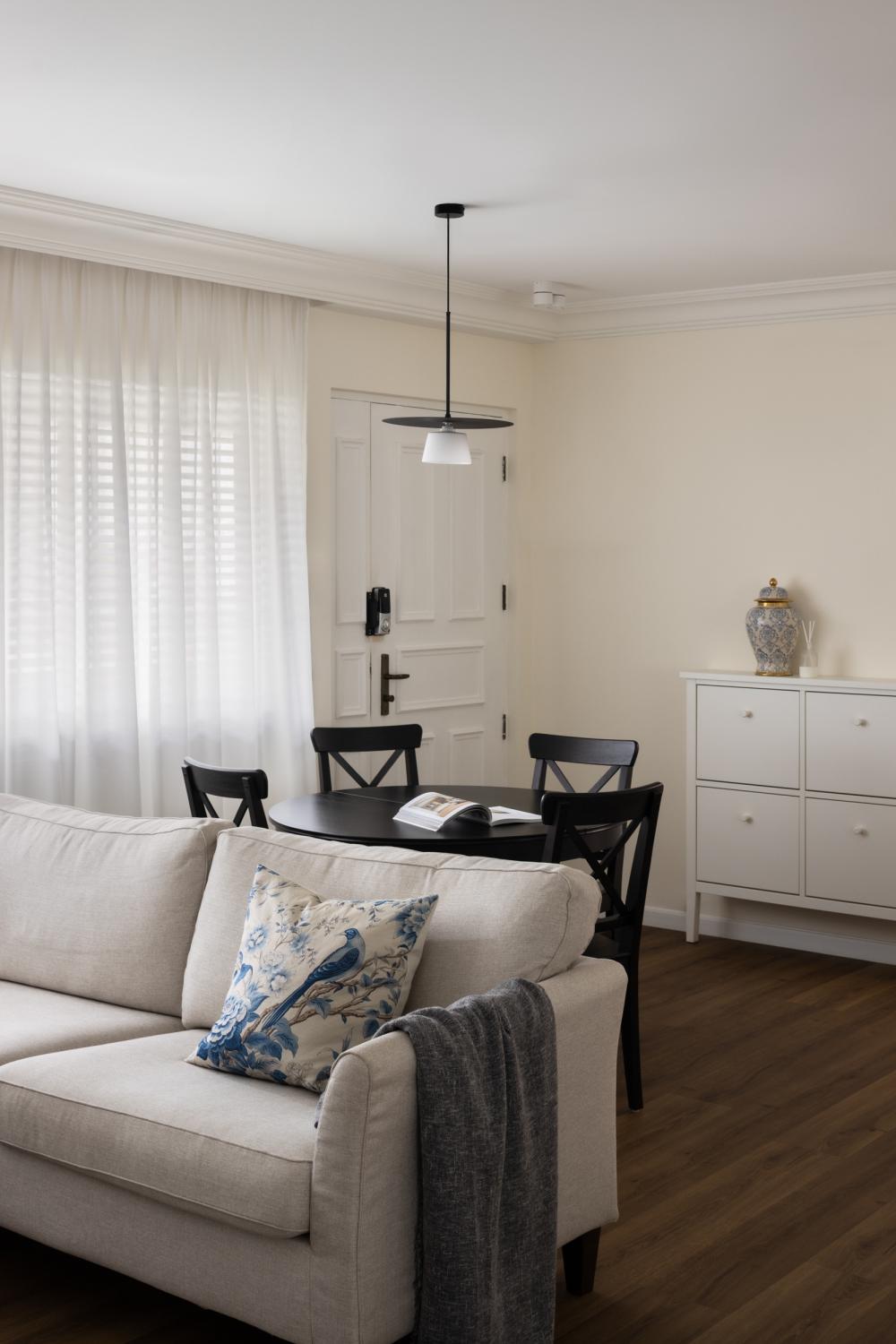 Country Dining Room with Vinyl Flooring and Wood Flooring
