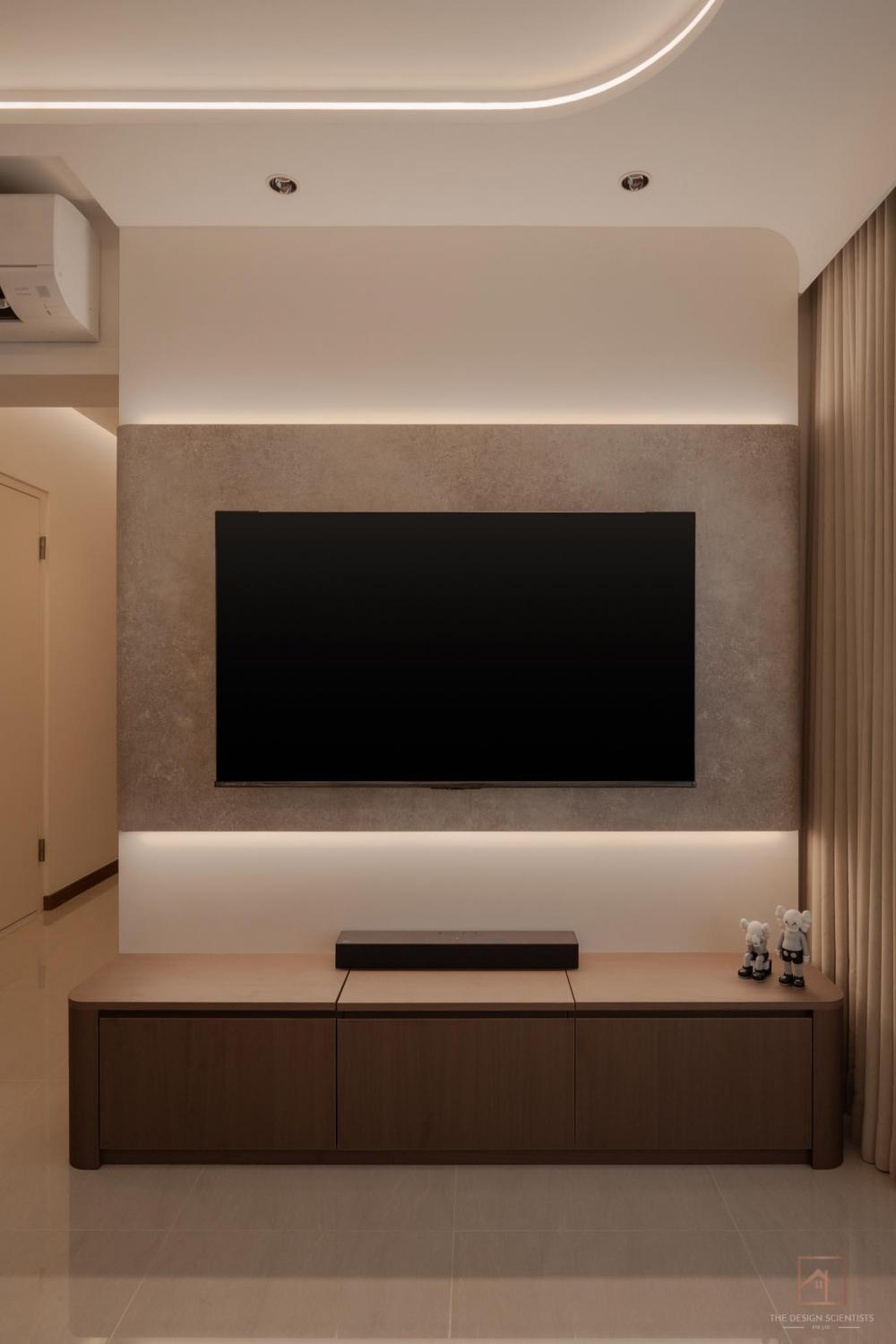 Minimalist Living Room with Settee and Wood Flooring