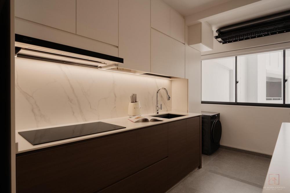 Minimalist Kitchen with Countertop and Kitchen Island