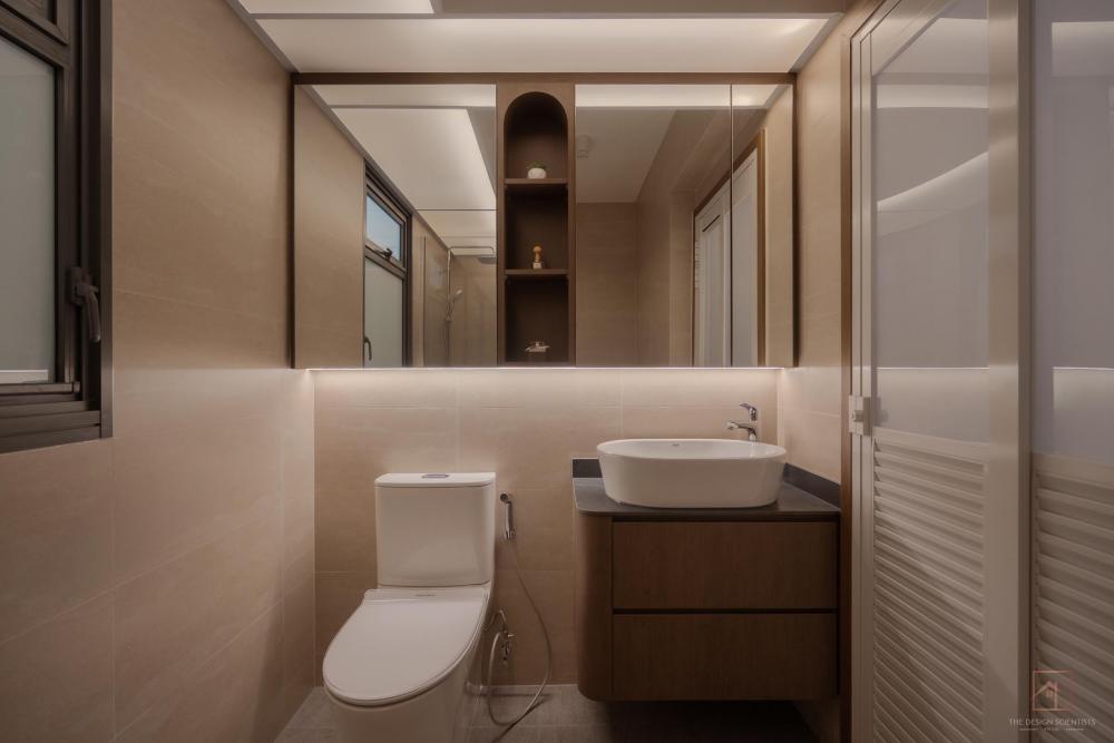 Minimalist Bathroom with Mirror and Bathroom Storage