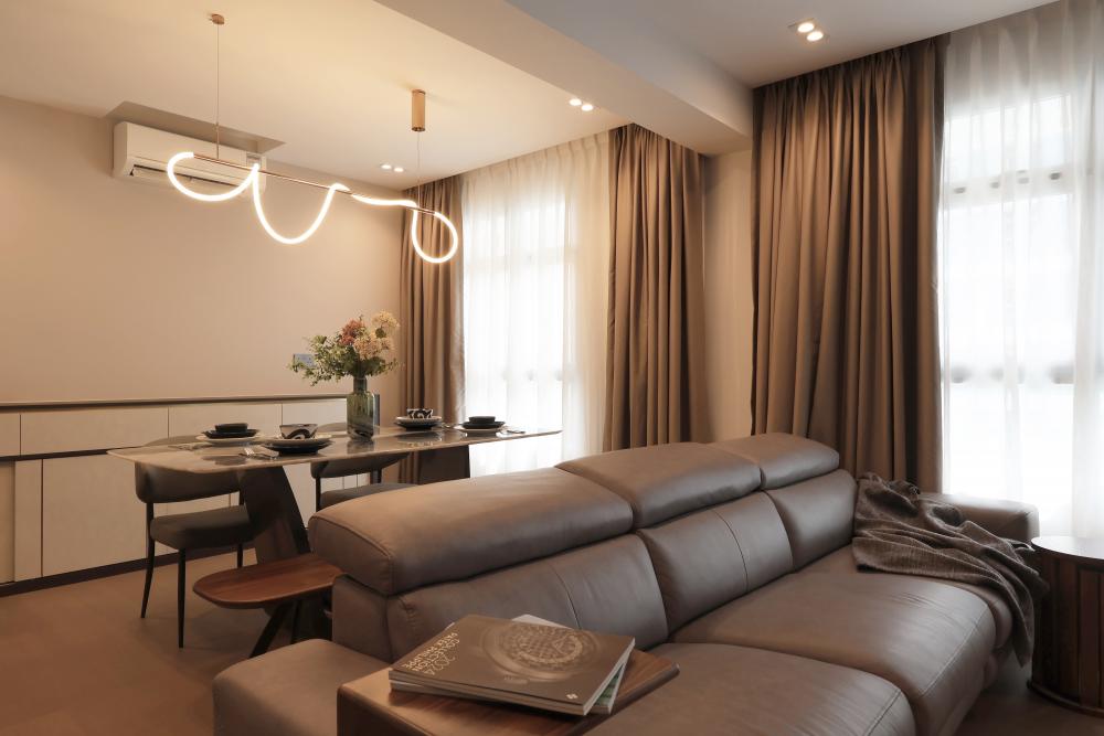 Modern Living Room with Sofa and Paintings