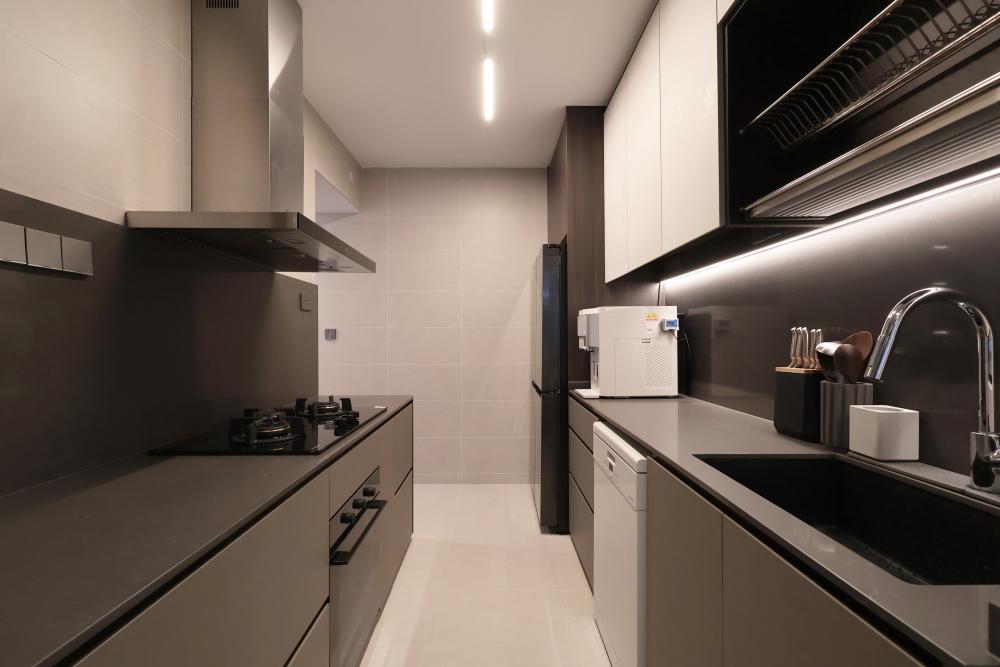 Modern Kitchen with Kitchen Window and Dishwasher