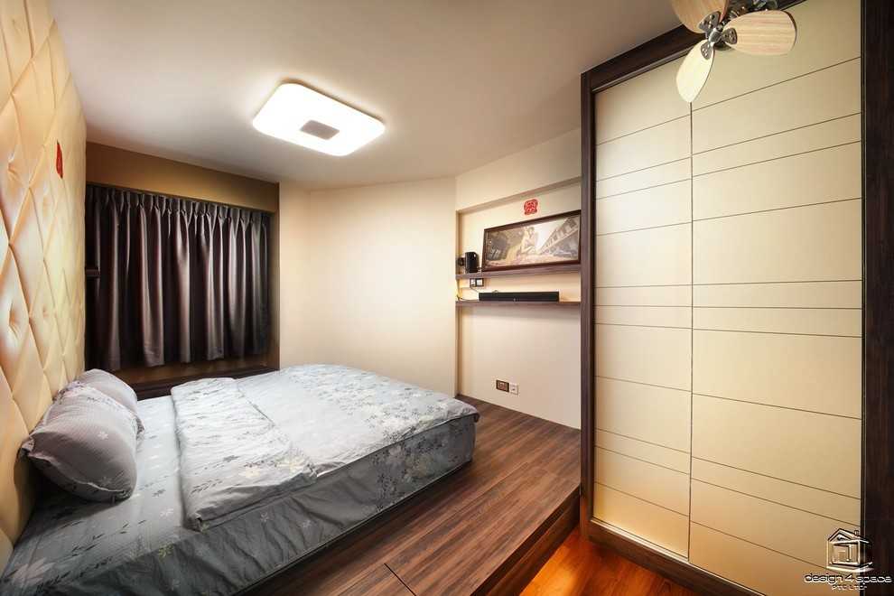 Modern Bedroom with Wood Flooring and Cove Lighting