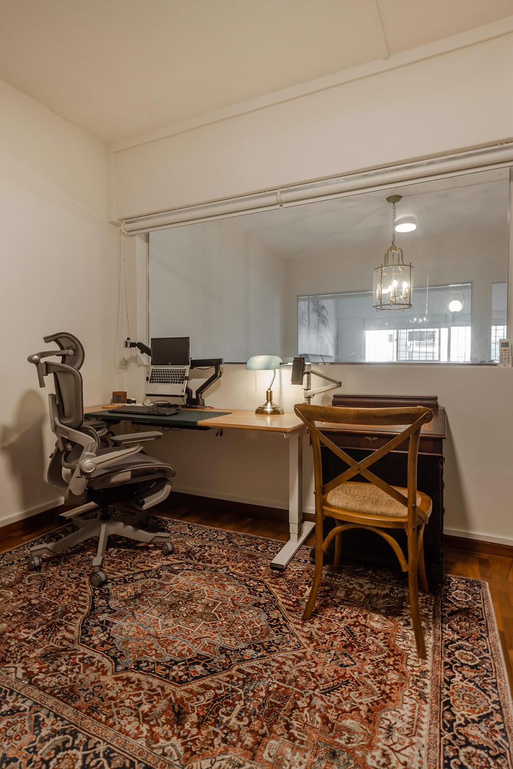 Transitional Study with Desk and Desk Chairs