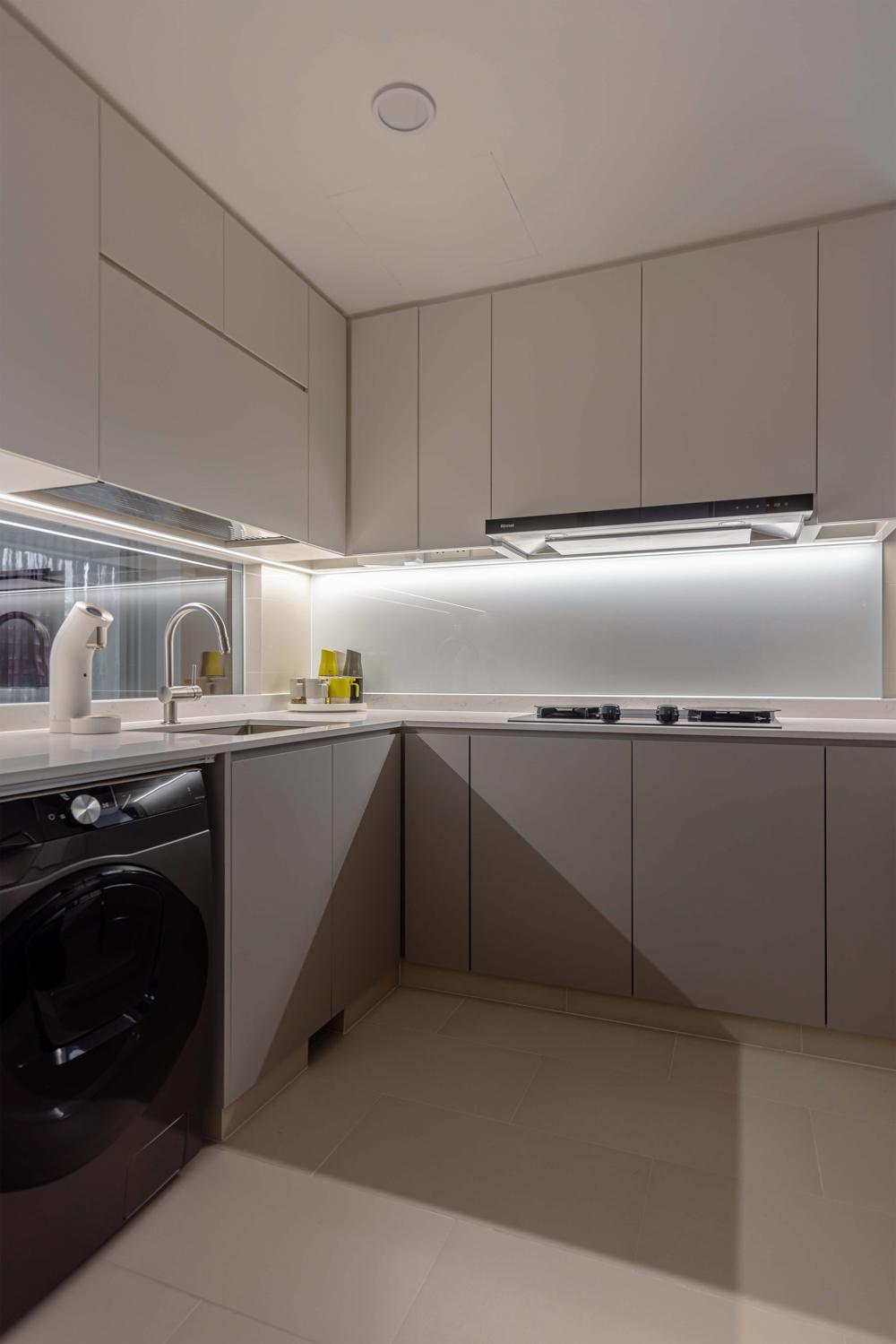 Modern Kitchen with Countertop and Kitchen Cabinets